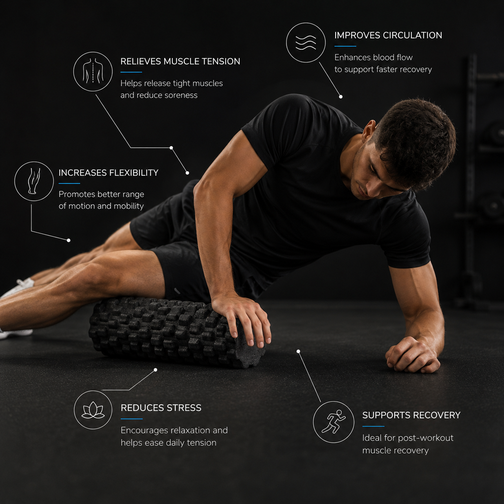 4RM Premium Textured Foam Roller | Deep Tissue Massage & Muscle Recovery