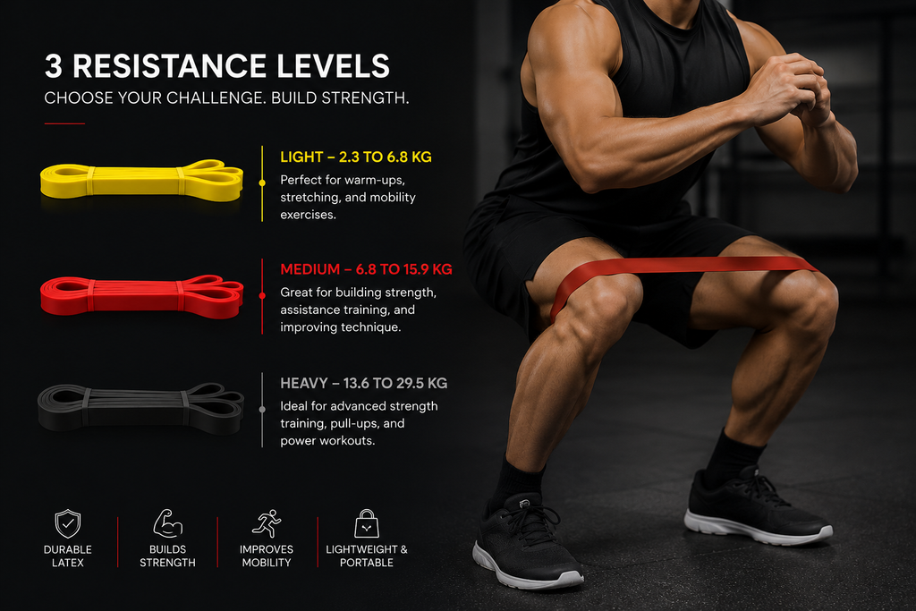 4RM Premium Resistance Band Set | 3 Strength Levels