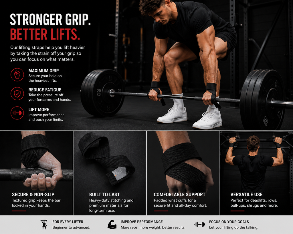 4RM Heavy Duty Lifting Straps