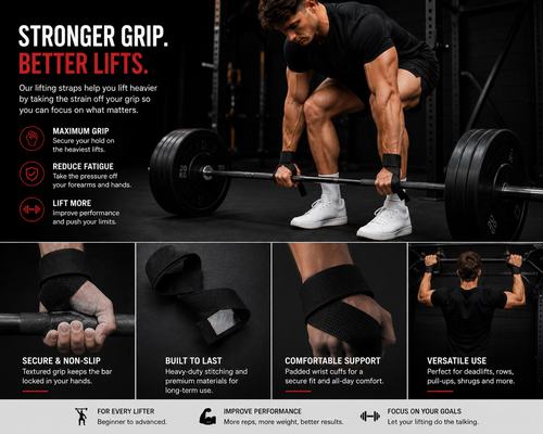 4RM Heavy Duty Lifting Straps