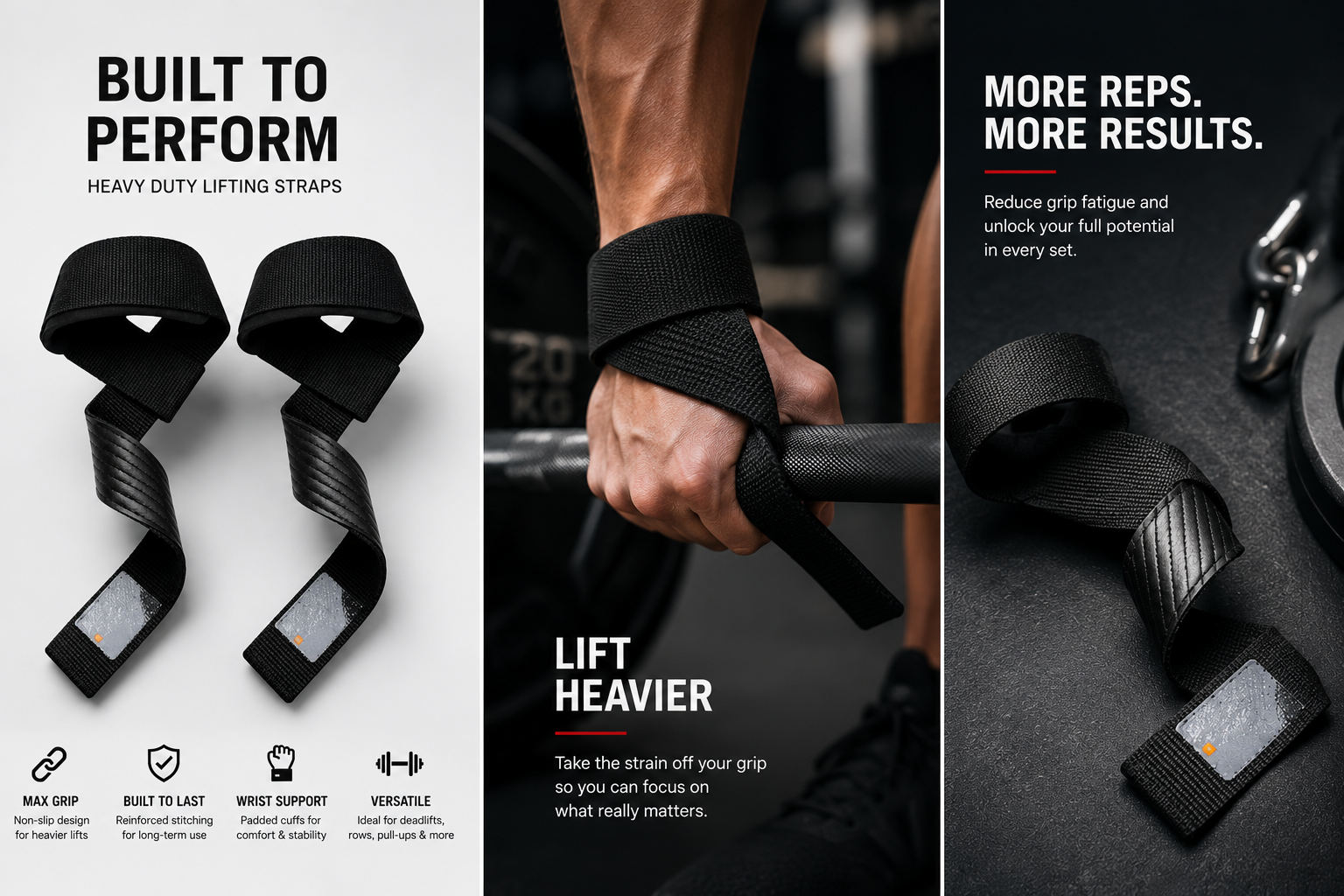 4RM Heavy Duty Lifting Straps